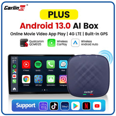 Carlinkit CarPlay Ai TV Box Plus Android13 8 + 128GB QCM 8-Core 665 6125 Wireless CarPlay Android Auto لـ Youtube Netflix 4G LTE