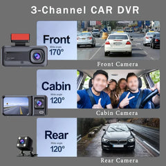 3 Channel Dash Cam for Cars Camera Black Box 1080P Video Recorder Rear View Camera for Vehicle Car DVR car accessories